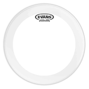 Evans EQ series features a single ply of 10mil film. A fixed internal overtone control ring focuses the tonal response of the drum.