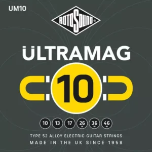 High energy at your fingertips our new Ultramag strings are made with type 52 alloy – a highly magnetic material made from 52% nickel and 48% iron. This blend gives Ultramag strings more power, sustain, and a longer string life than traditional nickel or steel strings