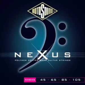 Now into it`s fourth year our Black polymer coated bass set continues to grow in popularity. Both Nexus bass and guitar sets utilise the same high quality type 52 alloy offering all the benefits of almost self cleaning wraps. A high resistance to perspiration, low noise for studio work, lower friction for those fluid runs and easier on the fingers.