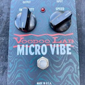 The Voodoo Lab Micro Vibe uses the same sinewave oscillator, incandescent lamp and photocells as the original Univibe and provides you with the same mind- blowing tones, in one small, easy to use pedal. It features 2 robust intensity and speed control knobs so you can shape your sound just how you want it. This Voodoo Lab pedal is easy to set up and all you need to do is to plug into the input jack and you are ready to go.