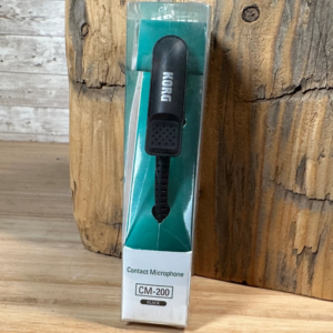 The CM-200 is a contact microphone that can be attached to the bell of a brass instrument, the bridge of a violin, or even to a guitar or ukulele. The microphone uses a piezo element to directly capture the vibrations and send them to your tuner. The CM-200 is an indispensable item in situations where the mic built into your tuner might have difficulty detecting the sound of your instrument, such as when you're practicing with an entire brass band.