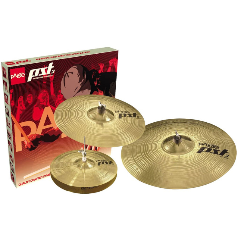 PST3 cymbals are an affordable range from Paiste engineered to be a great upgrade to the cymbals you get bundled with your first drum kit. These cymbals achieve a medium-bright sonorous sound by using a copper-brass alloy that is light in weight and decays quickly.