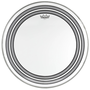 Powersonic® Clear Bass drumheads feature focused lows with a subtle attack. Constructed with 2-plies of 7-mil and 5-mil Coated film and two specifically placed subsonic dampening rings.